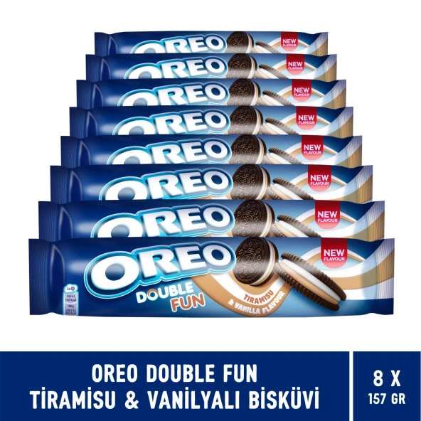 Oreo Double Fun Tiramisu & Vanilya Aromalı Bisküvi 157 gr - 8 Adet