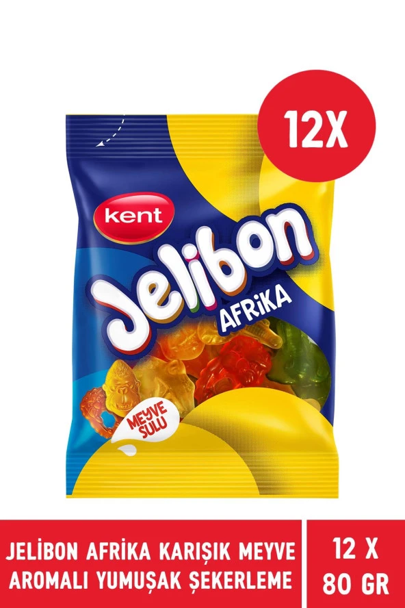 Jelibon Afrika Karışık Meyve Aromalı Yumuşak Şekerleme 80 gr - 12 Adet - 2