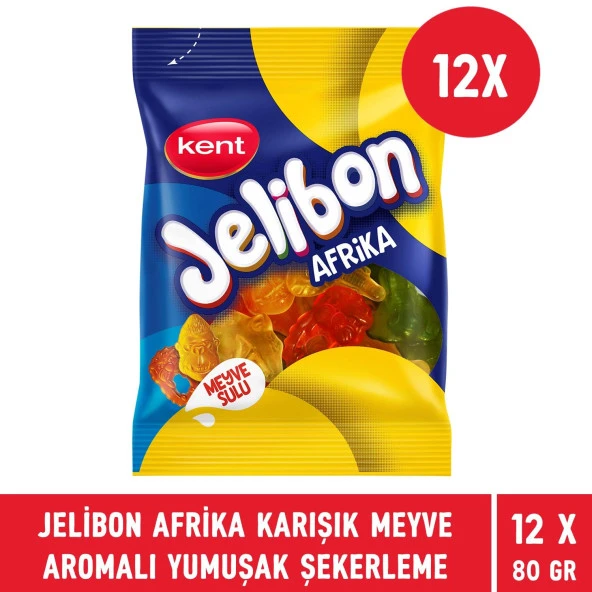 Jelibon Afrika Karışık Meyve Aromalı Yumuşak Şekerleme 80 gr - 12 Adet - 3