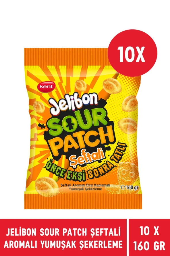 Jelibon Sour Patch Şeftali Aromalı Yumuşak Şekerleme 160 gr - 10 Adet - 2