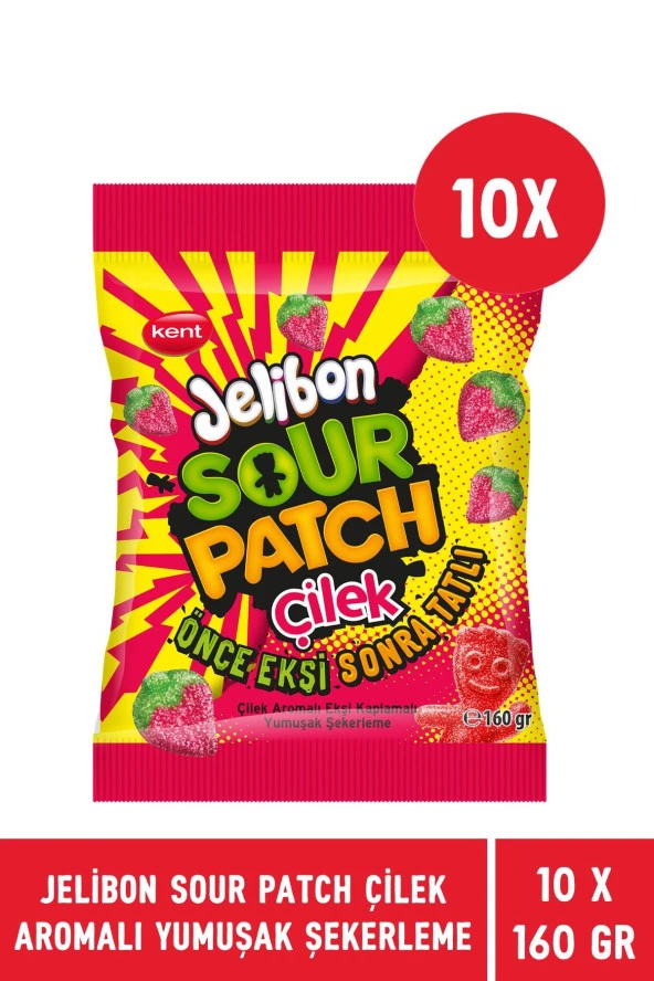 Jelibon Sour Patch Çilek Aromalı Yumuşak Şekerleme 160 gr - 10 Adet - 2