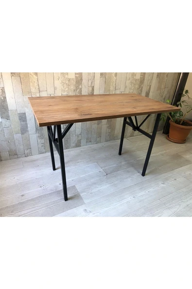adımshops bahçe balkon çayseti masası 90x50cm orta sehpa, yan sehpa, sehpa, masa ceviz ürün görseli 1