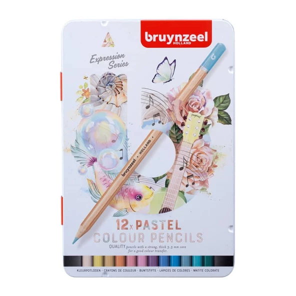 Bruynzeel Expression Colour Kuru Boya Kalemi 12 Renk Pastel Tonlar