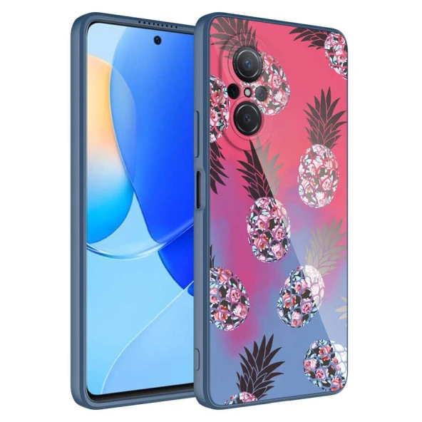 Huawei Nova 9 SE Kılıf Kamera Korumalı Bulut Desenli Renkli Sert Parlak Silikon Kapak (Epoksi)