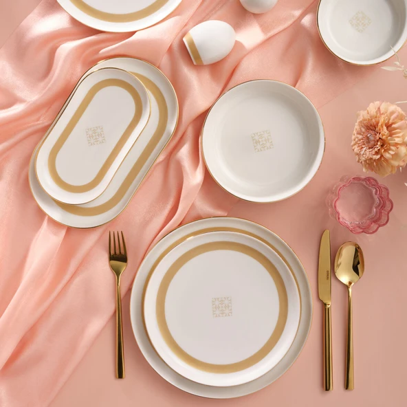 GÜRAL PORSELEN Bilbao 30 Parça 6 Kişilik Yemek Takımı 65982 - Resim 3