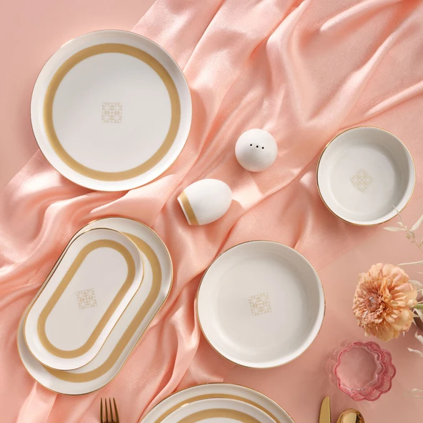 GÜRAL PORSELEN Bilbao 30 Parça 6 Kişilik Yemek Takımı 65982 - Resim 4