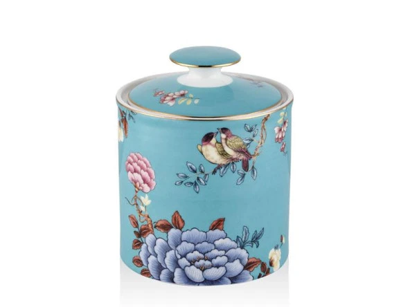 LAMEDORE FLORAL BLUE MEDIUM CANISTER WITH LID 12X15 CM