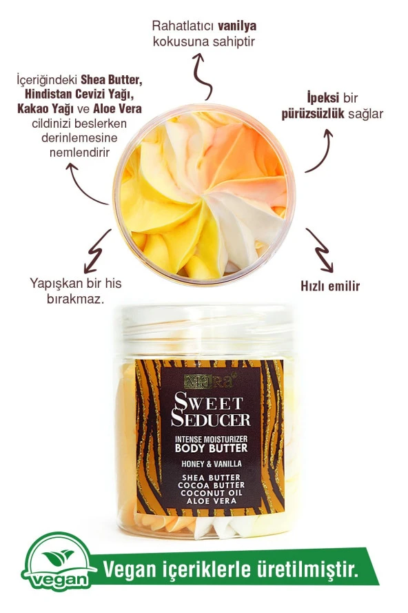 Sweet Seducer Body Butter Yoğun Vücut Nemlendirici Bal Vanilya 100gr