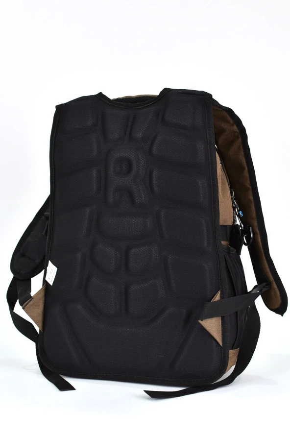 Elatae Unisex Ortopedik Çok Gözlü Günlük Seyahat Okul Sırt Çantası Kahve 2238 - 6