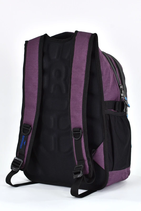 Elatae Unisex Ortopedik Çok Gözlü Günlük Seyahat Okul Sırt Çantası Mor 2238 - Resim 5