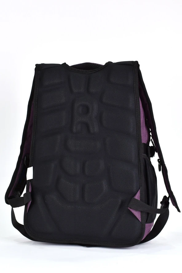 Elatae Unisex Ortopedik Çok Gözlü Günlük Seyahat Okul Sırt Çantası Mor 2238 - Resim 6