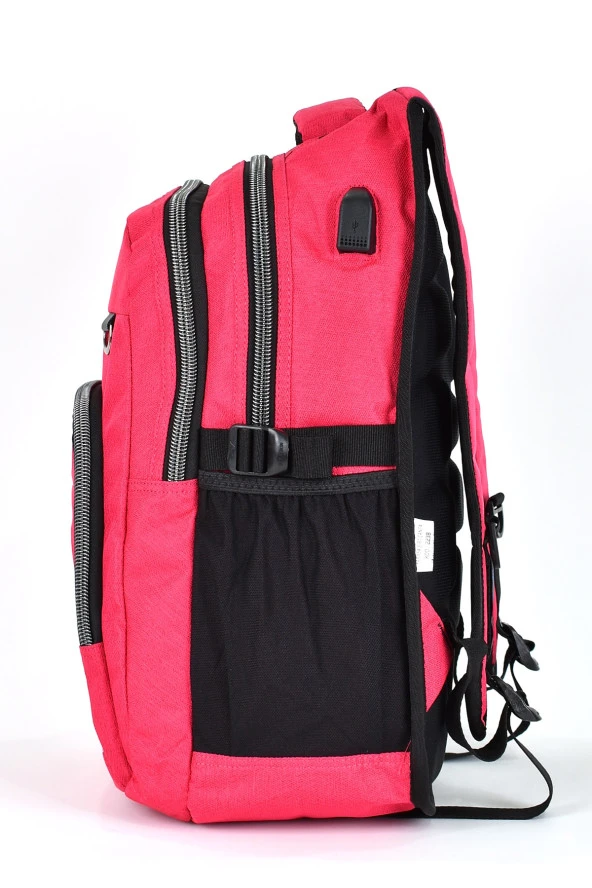 Elatae Unisex Ortopedik Çok Gözlü Günlük Seyahat Okul Sırt Çantası Pembe 2238 - Resim 3