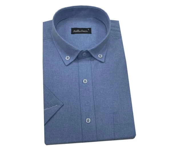 Atilla Özer Kısa Kol Klasik Erkek Gömlek-6786 - Resim 2