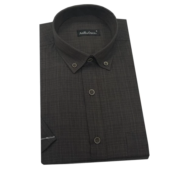 Atilla Özer Kısa Kol Klasik Erkek Gömlek-6791 - Resim 2