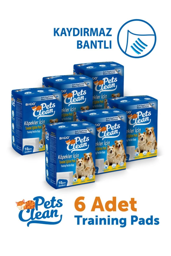 Pets Clean Eğitim(Çiş) Pedi 10lu 60*90Cm*6'lı Paket