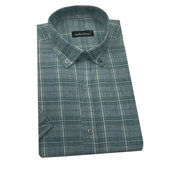 Atilla Özer Kısa Kol Klasik Erkek Gömlek-6792 - Resim 2