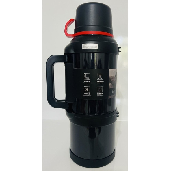 VACUUM Car Pto 4 Litre 1 Adet 48 Saat Sıcak Soğuk Paslanmaz Çelik Dağcı Termos - 5