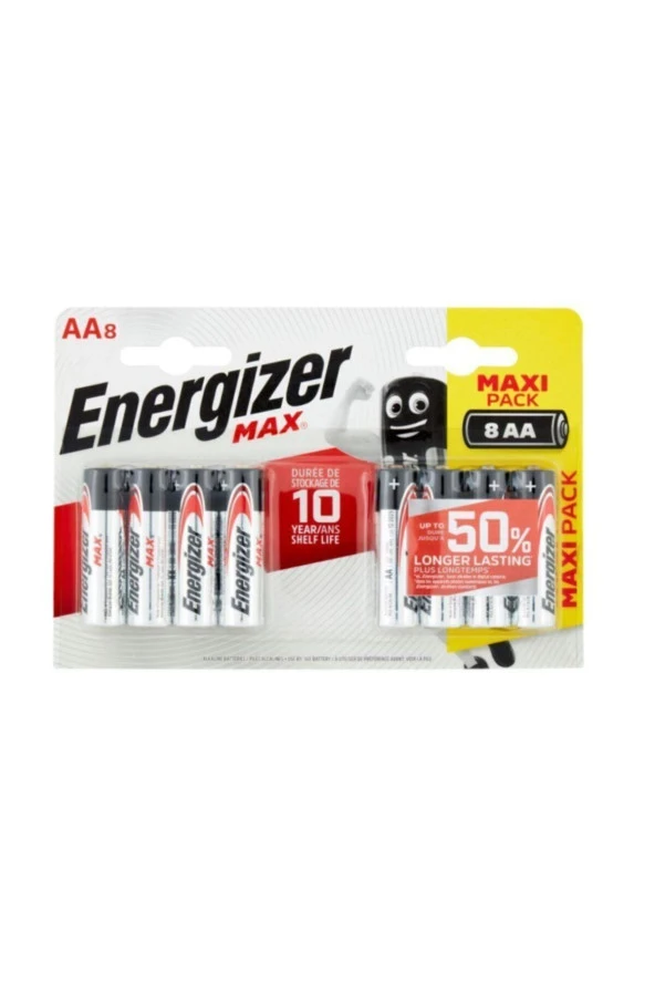 Energızer 7638900427868 Pil Aa Alkalıne Max 4+4 8 Li Kalem Pıl (8 Li Satılır)