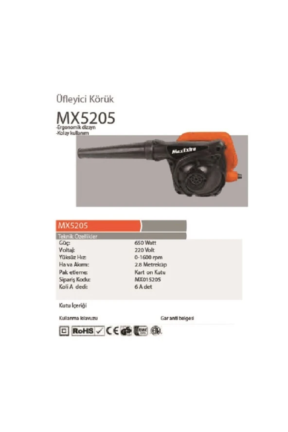 MAXEXTRA MX5205 ÜFLEYİCİ-EMİCİ KÖRÜK ELEKTRİKLİ AYARLI - 2