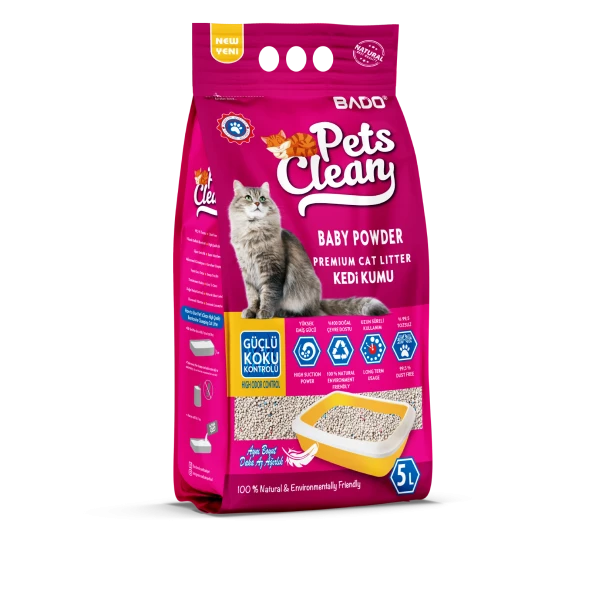 Pets Clean Kedi Kumu Pudra Kokulu 5LT