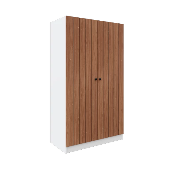 MERLİN MOBİLYA ESEN 2 KAPILI 6 BÖLMELİ BAMBU-BEYAZ ELBİSE DOLABI - 3