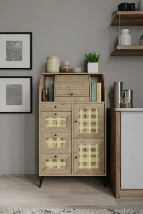 MERLİN MOBİLYA Astana 10 Bölmeli Kuru Bakliyat Saklama Kileri+ekmeklik - 2