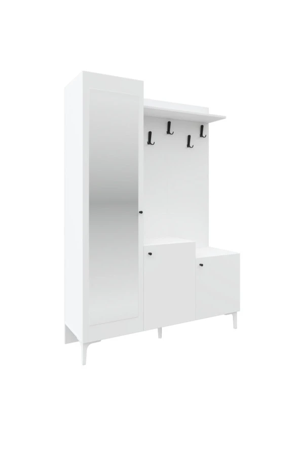 MERLİN MOBİLYA Kardelen 9 Bölmeli Aynalı Portmanto - 5