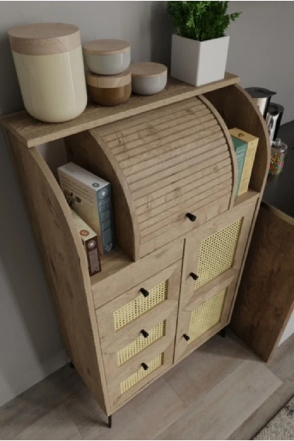 MERLİN MOBİLYA Astana 10 Bölmeli Kuru Bakliyat Saklama Kileri+ekmeklik - 3