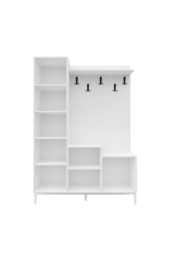 MERLİN MOBİLYA Kardelen 9 Bölmeli Aynalı Portmanto - 6