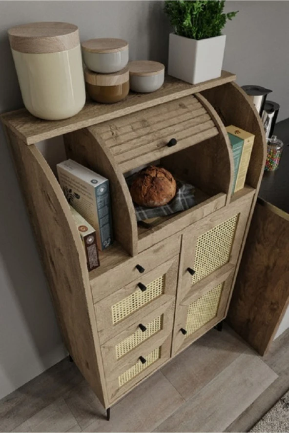 MERLİN MOBİLYA Astana 10 Bölmeli Kuru Bakliyat Saklama Kileri+ekmeklik - 4