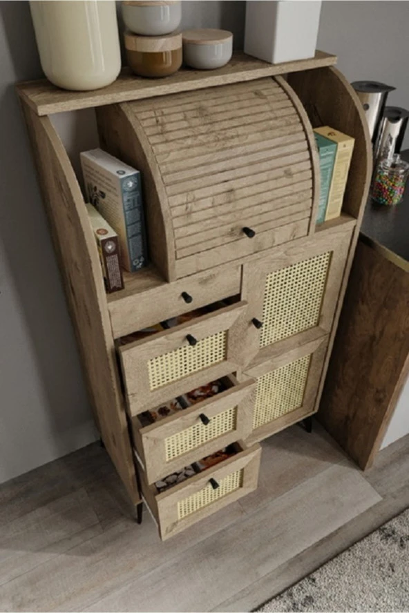 MERLİN MOBİLYA Astana 10 Bölmeli Kuru Bakliyat Saklama Kileri+ekmeklik - 5