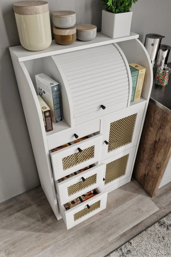 MERLİN MOBİLYA Astana 9 Bölmeli Kuru Bakliyat Saklama Kileri+ekmeklik - 5