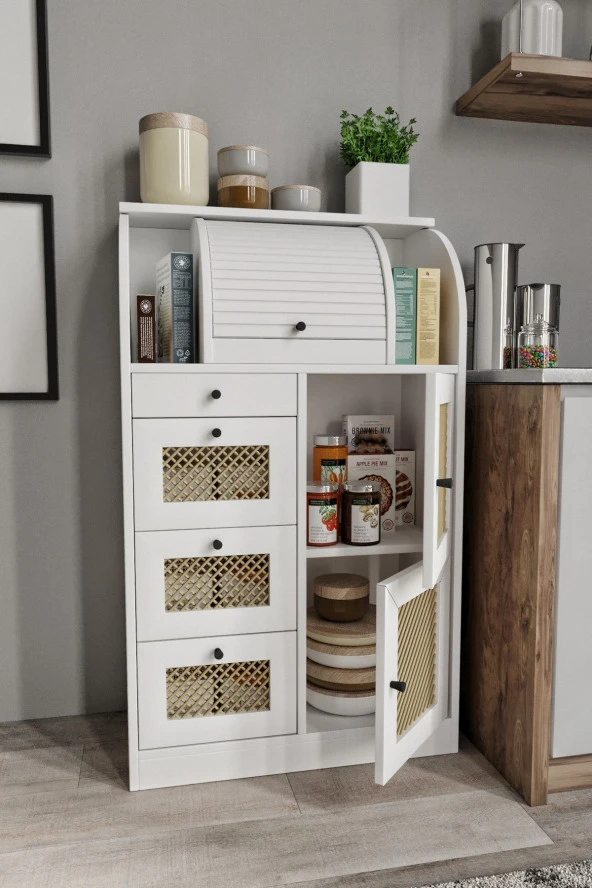 MERLİN MOBİLYA Astana 9 Bölmeli Kuru Bakliyat Saklama Kileri+ekmeklik - 6