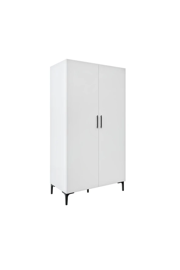 MERLİN MOBİLYA Şipal 2 Kapaklı 6 Bölmeli Ayaklı Elbise Dolabı - 5