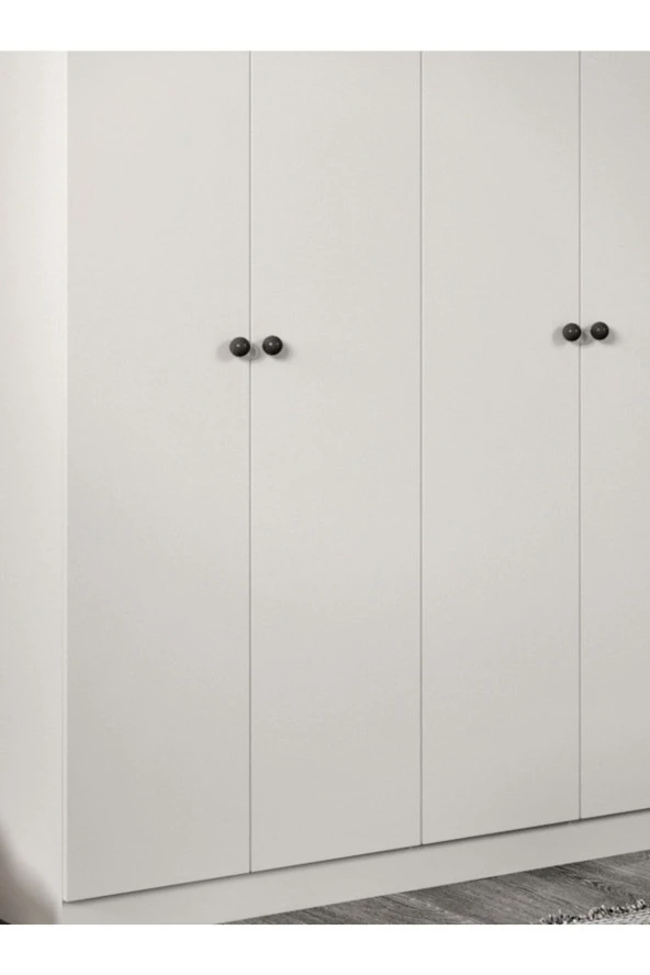 MERLİN MOBİLYA Akasya 4 Kapılı 9 Bölmeli Beyaz Dolap - 2