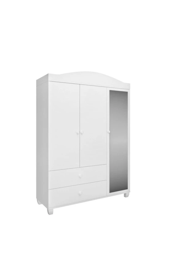 MERLİN MOBİLYA Torino Aynalı 3 Kapaklı 2 Çekmeceli 8 Bölmeli Gardrop - 2