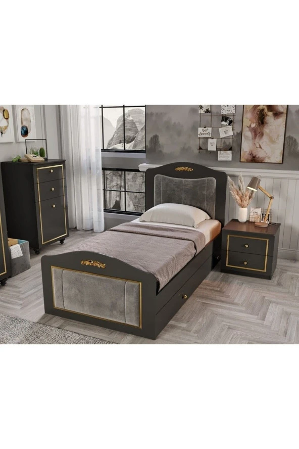 MERLİN MOBİLYA Merlin Mobilya Tokyo Antrasit Yavrulu Yatak