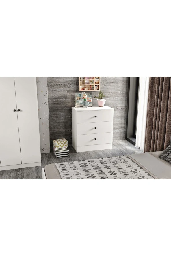 MERLİN MOBİLYA Akasya 3 Çekmeceli Şifonyer