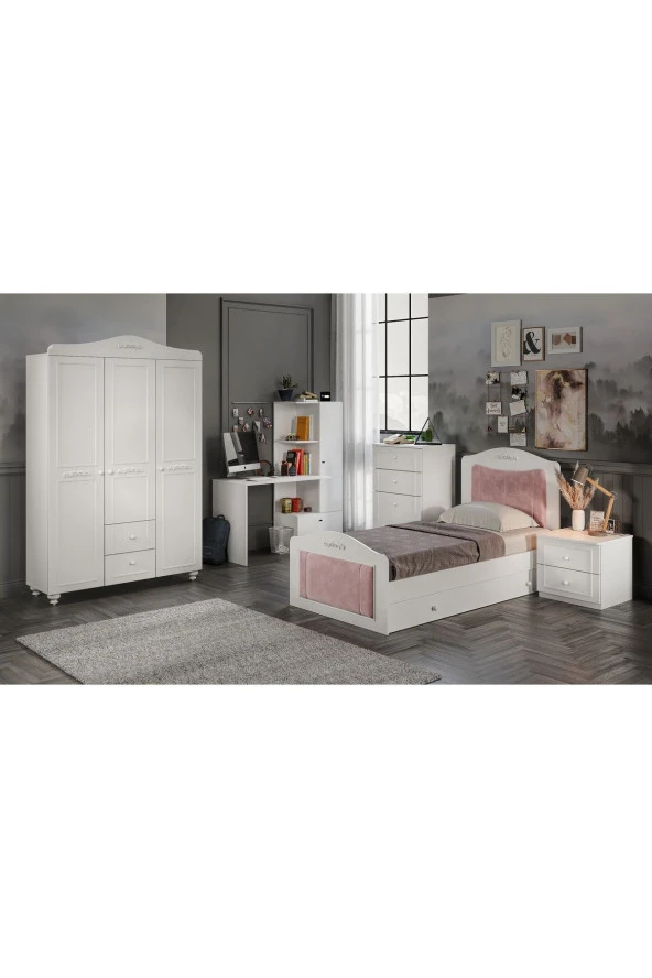 MERLİN MOBİLYA Mobilya Tokyo Beyaz Genç Odası ve Çalışma Masası - 3