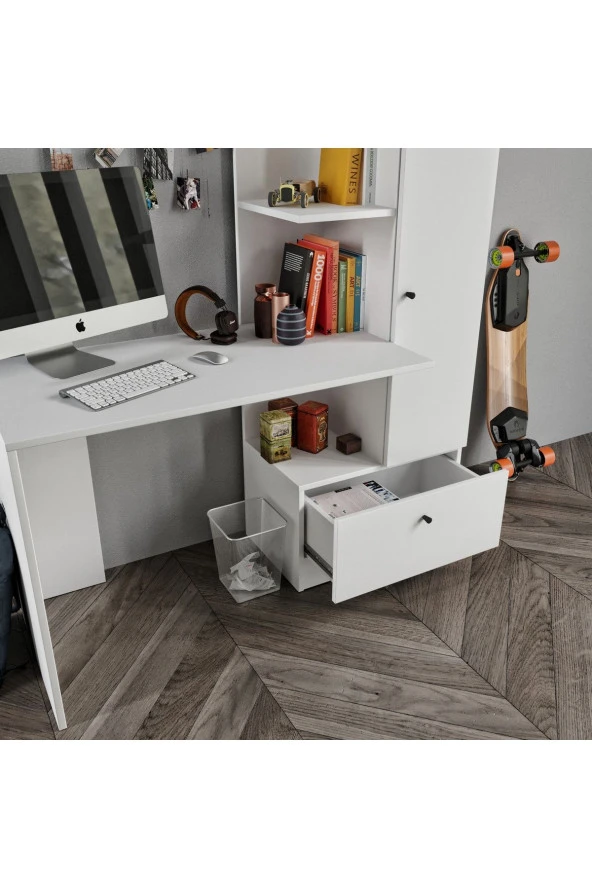 MERLİN MOBİLYA Minör Çalışma Masası Ve 7 Bölmeli Kitaplık - 4