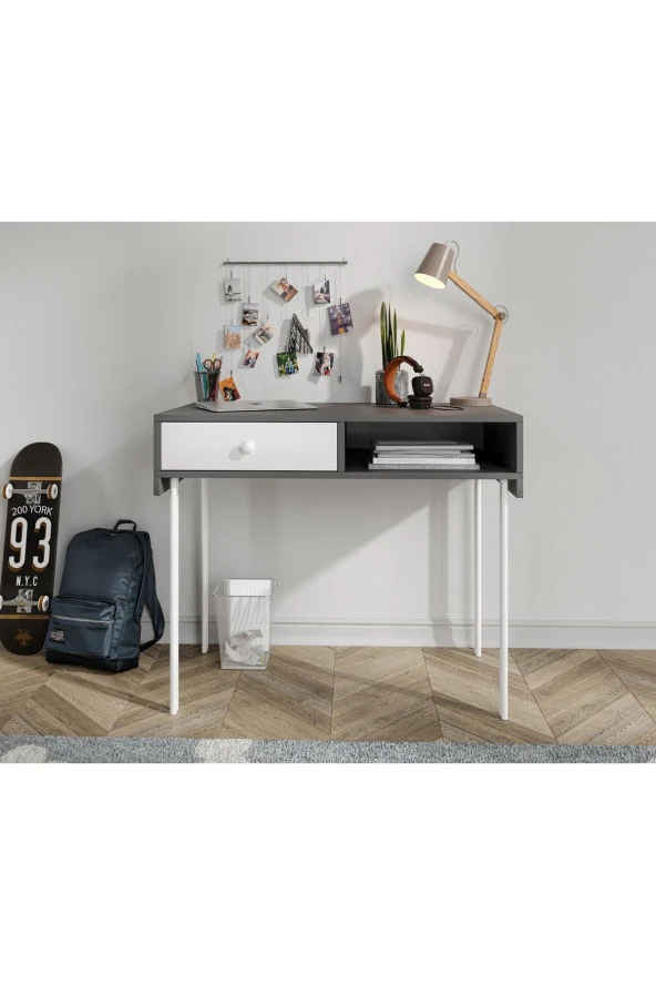 MERLİN MOBİLYA Major Antrasit Duvara Monte Çalışma Masası Ve Üst Modül - 5