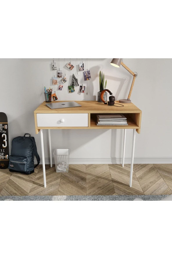 MERLİN MOBİLYA Major 2 Parçalı Bambu Duvara Monte Çalışma Masası - 5