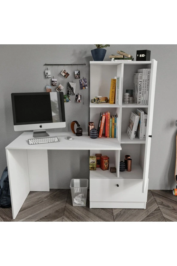 MERLİN MOBİLYA Minör Çalışma Masası Ve 7 Bölmeli Kitaplık - 5