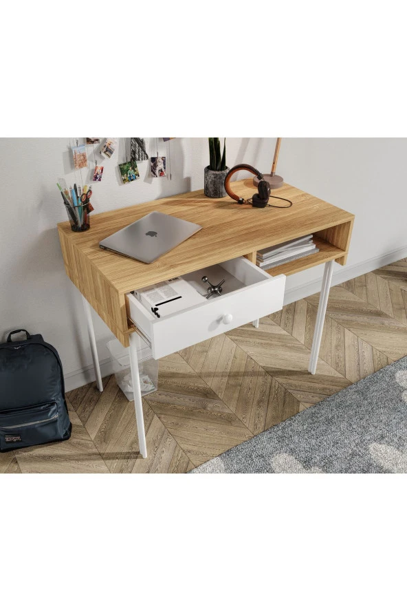 MERLİN MOBİLYA Major 2 Parçalı Bambu Duvara Monte Çalışma Masası - 6