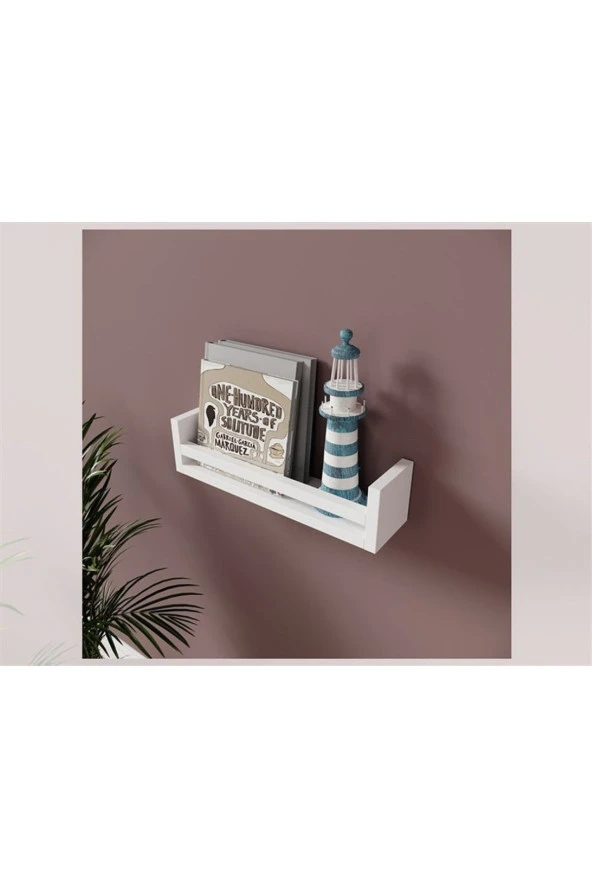 MERLİN MOBİLYA MİKRO DEKORATİF TEKLİ BEYAZ RAF