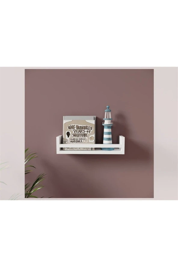 MERLİN MOBİLYA MİKRO DEKORATİF TEKLİ BEYAZ RAF - 2