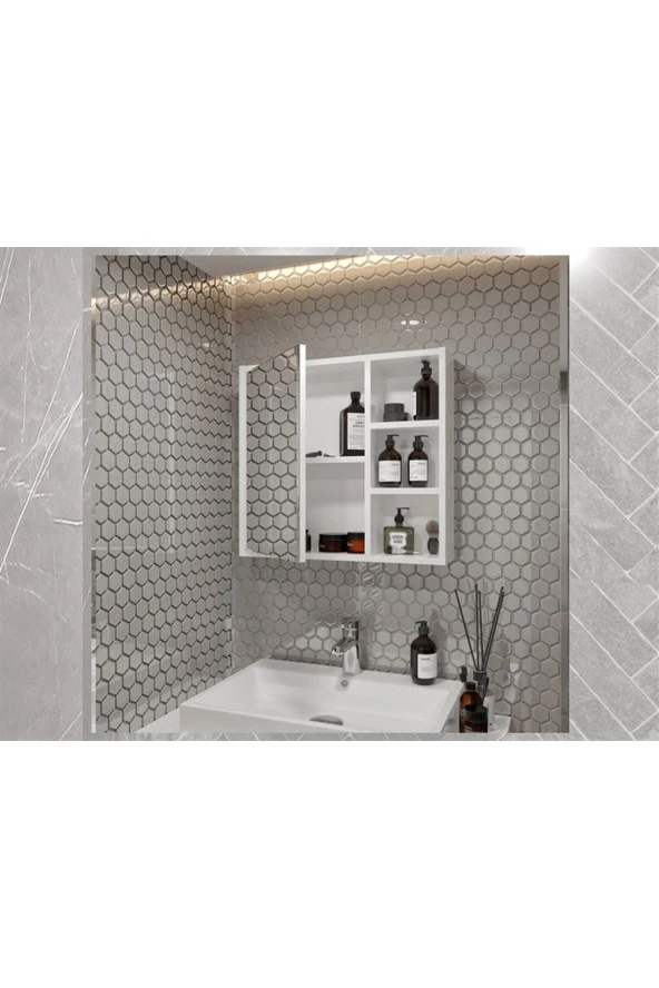 MERLİN MOBİLYA Merlin Mobilya Yare Beyaz Banyo Dolabı 65' - 2