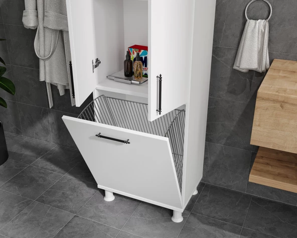 MERLİN MOBİLYA Oskar Kirli Sepetli Banyo Dolabı - 8