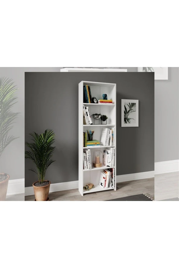 MERLİN MOBİLYA Merlin Mobilya Mikro Dekoratif Kitaplık 5' BEYAZ - 2