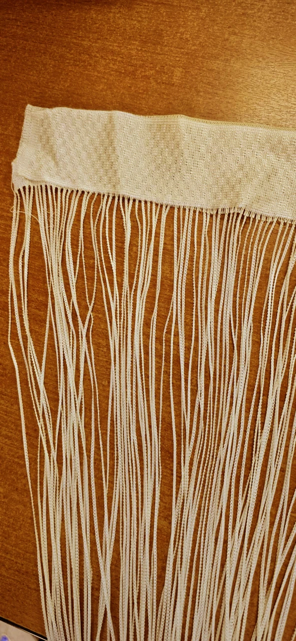 İP ZİNCİR KREM RENK RUSTİK EN 100 CM BOY 280 CM HAZIR İP PERDE - Resim 2